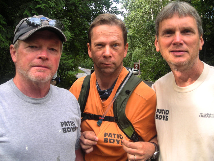 We Are the Patio Boys! Patio Boys modeling shirts